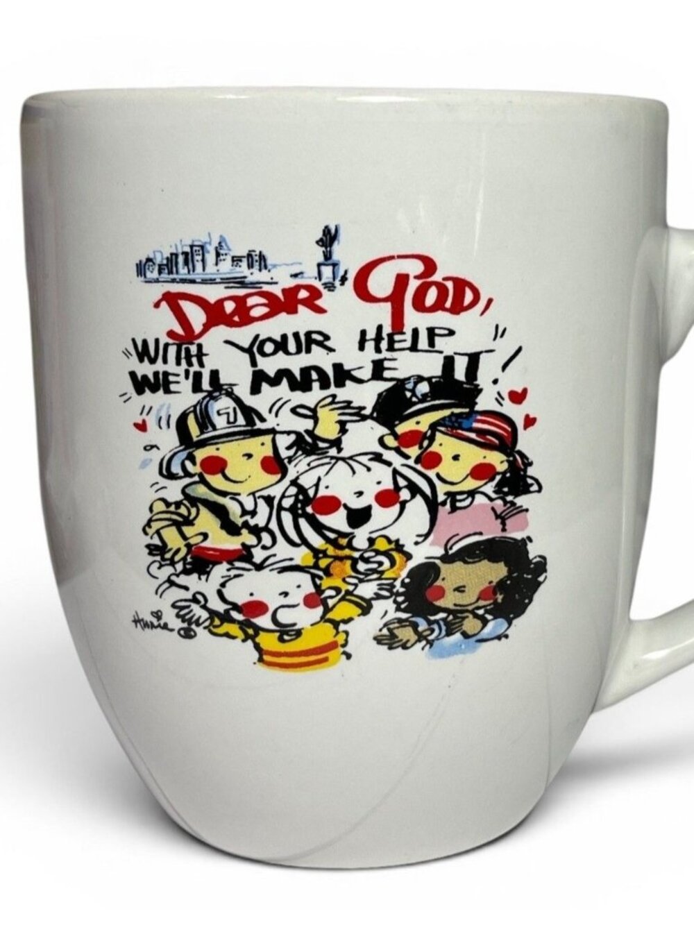 Royal Norfolk DEAR GOD Mug Cup  WITH YOUR HELP WE'LL MAKE IT by Annie Fitzgerald